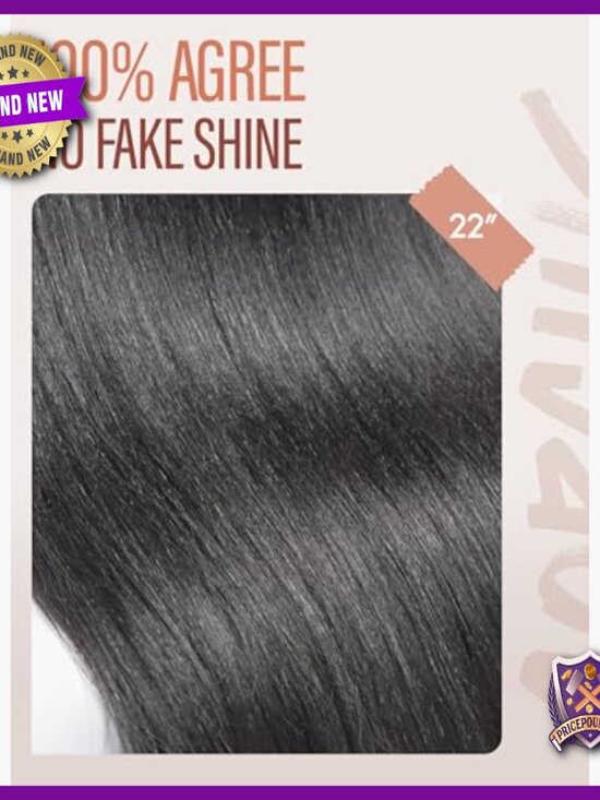 24 Inch Glueless Synthetic Wig with Bangs and Realistic Scalp main image 4